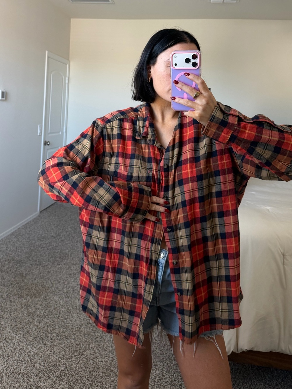 Red Eddie Bauer flannel